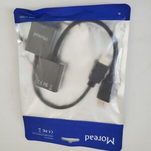 Moread HDMI to VGA Adapter Gold-Plated Male to Female Video Converter 2 in1 Pack